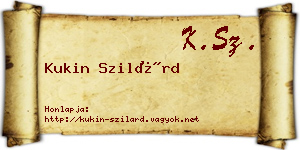 Kukin Szilárd névjegykártya